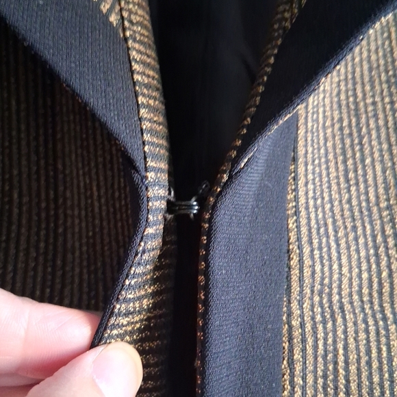 Vintage Nubiano Blazer Black Gold Regency Wedding Workwear Office 8 - Picture 5 of 8
